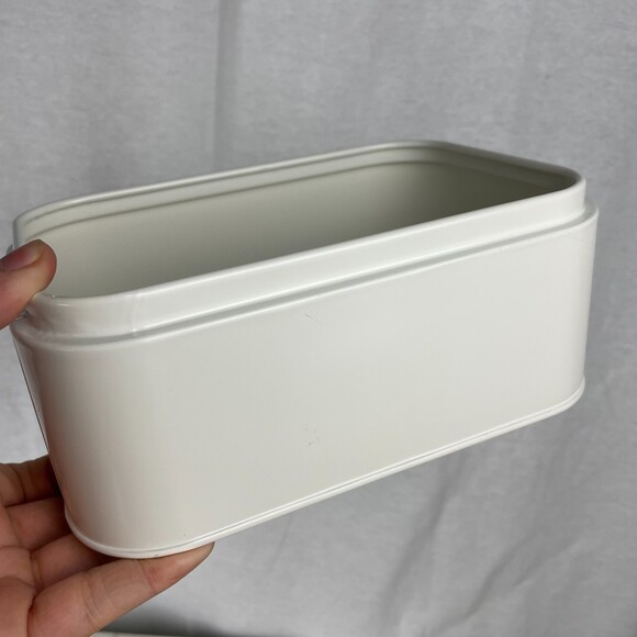 Creamy White Rounded Rectangle Storage Tin Box - Picture 7 of 8